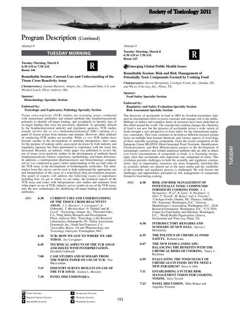 Program - Society of Toxicology