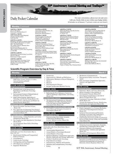 Program - Society of Toxicology