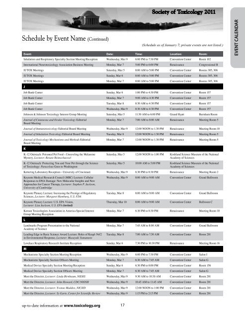 Program - Society of Toxicology