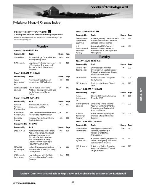 Program - Society of Toxicology