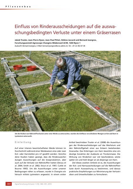 Download als PDF - Agrarforschung Schweiz