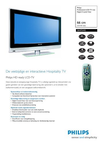 26HF5445/10 Philips Professional LCD-TV met Digital ... - Hardware