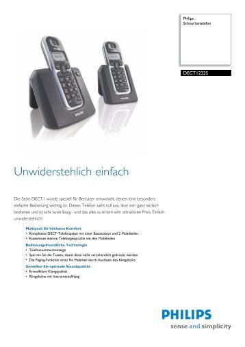 DECT1222S/02 PHILIPS Schnurlostelefon - Hardware