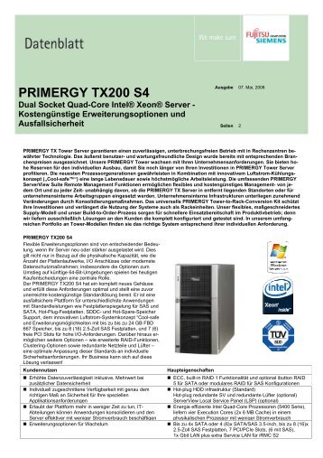 PRIMERGY TX200 S4 - Hardware