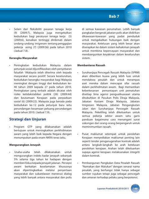 prestasi produktiviti malaysia - MPC