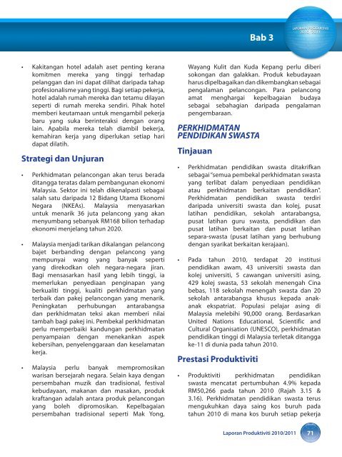 prestasi produktiviti malaysia - MPC