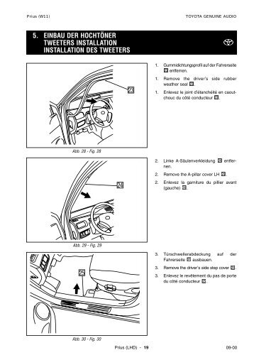 5. einbau der hochtöner tweeters installation ... - Toyota-tech.eu