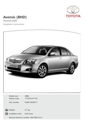 Avensis (RHD) - Toyota-tech.eu