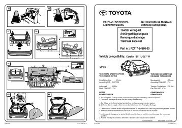 Vehicle compatibility: Corolla *E111L-DL***W ... - Toyota-tech.eu