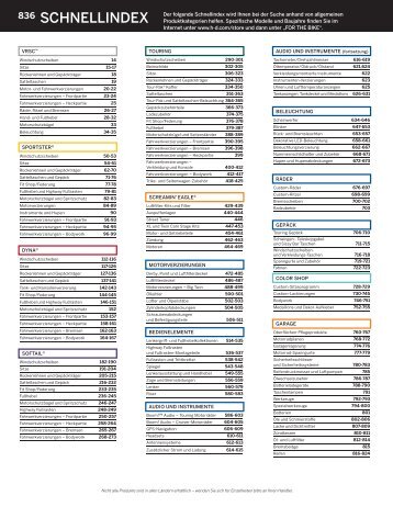 836 SCHNELLINDEX Der folgende Schnellindex wird Ihnen bei der ...