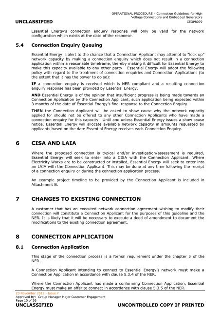 CEOP8079 - Connection Guidelines - Essential Energy