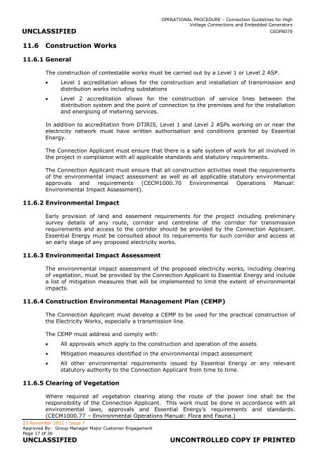 CEOP8079 - Connection Guidelines - Essential Energy