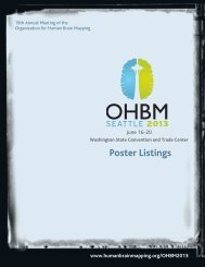 2013 Poster Listings - Organization for Human Brain Mapping