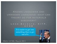 Known unknowns and unknown unknowns - Physics Department ...