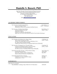 Danielle S. Bassett, PhD - Physics Department, UCSB - University of ...