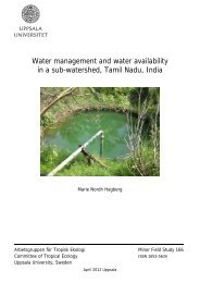 Water management and water availability in a sub-watershed, Tamil ...