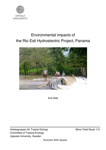 Environmental impacts of the Rio Esti Hydroelectric Project, Panama.