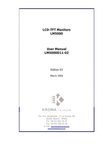 Kroma Telecom, Manual LM5000