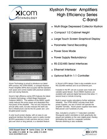 Klystron Power Amplifiers High Efficiency Series C-Band