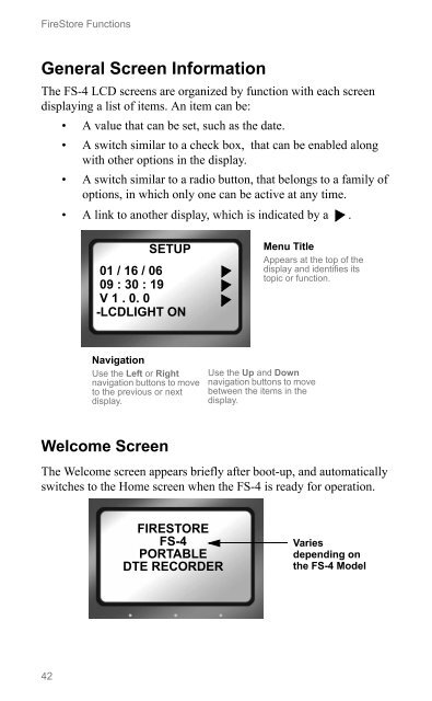 FS-4, FS-4 HD, FS-4 Pro, FS-4 Prod HD Portable DTE Recorders