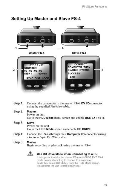 FS-4, FS-4 HD, FS-4 Pro, FS-4 Prod HD Portable DTE Recorders