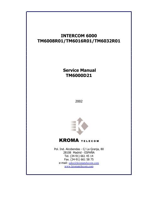 Kroma Telecom, Manual TB6000 (0,51 MB)