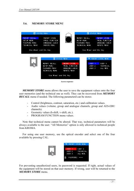 Kroma Telecom, Manual LM5109