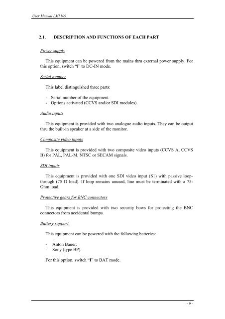 Kroma Telecom, Manual LM5109