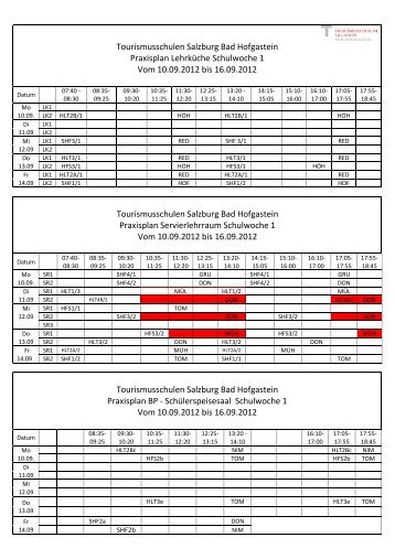 Stundenplan Praxis 12-13 neu 3031212 - Tourismusschulen Salzburg