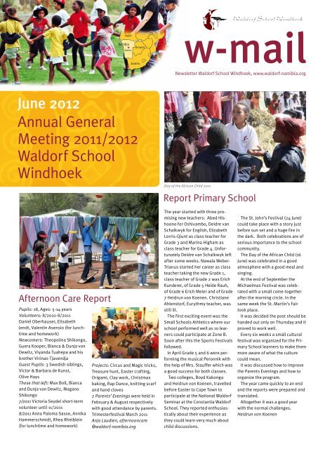 Annual General Meeting 2011/2012 Waldorf School Windhoek June ...