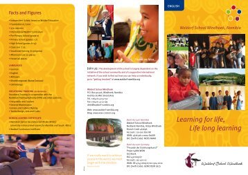 Learning for life, Life long learning - Waldorf School Windhoek
