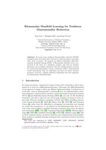 Riemannian Manifold Learning for Nonlinear Dimensionality ...