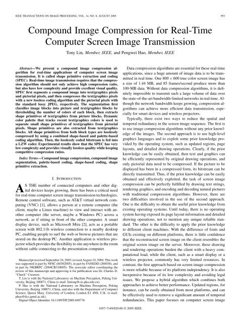Compound Image Compression for Real-Time Computer Screen ...