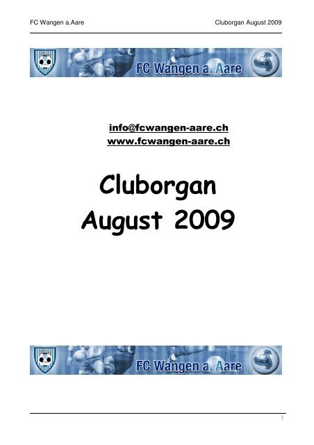 Cluborgan August 2009 - FC Wangen an der Aare