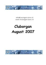 Cluborgan August 2007 - FC Wangen an der Aare