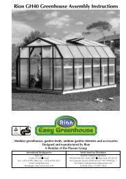 ECO Greenhouse Assembly Instructions - Rion Greenhouses