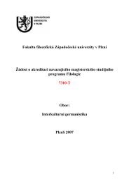 Fakulta filozofická Západočeské univerzity v Plzni Žádost o akreditaci