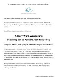 Elternbrief MÃ¤rz 2013 Mary Ward Wanderung - Mary Ward Schulen