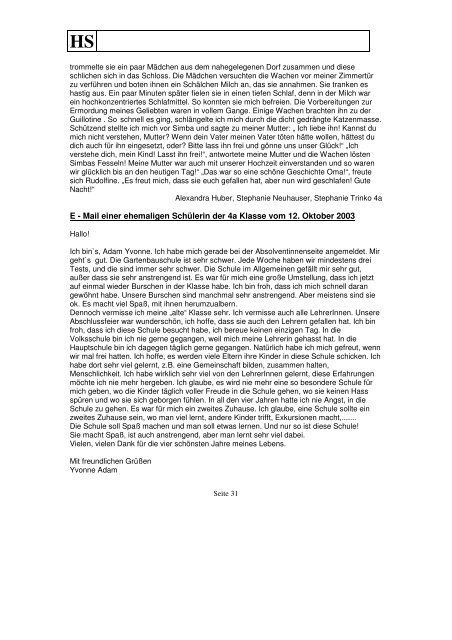 Jahresbericht 2003/2004 (PDF) - Mary Ward Schulen