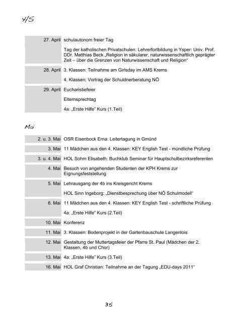 Jahresbericht 2010/2011 (PDF) - Mary Ward Schulen