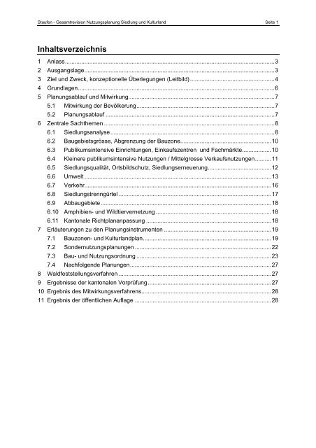 Bericht gemÃ¤ss Art. 47 RPV - Staufen