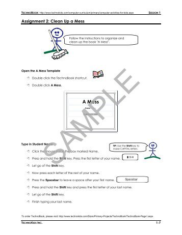 First Grade Computer Activities: Sample Lesson - TechnoKids