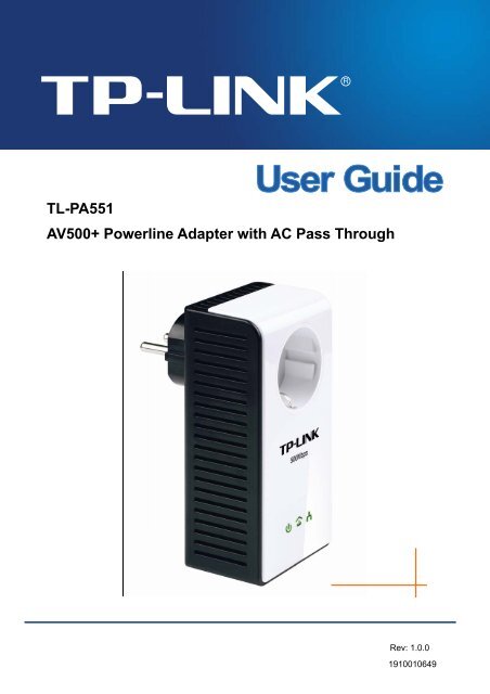 TL-PA551 AV500+ Powerline Adapter with AC Pass Through - TP-Link