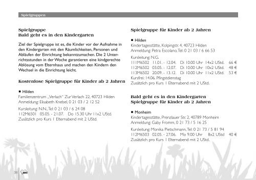 Programm 2011 - AWO Kreisverband Mettmann
