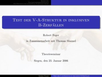 Test der V-A-Struktur in inklusiven B-ZerfÃ¤llen - Theoretische Physik ...