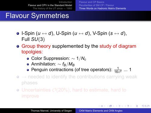 CKM Matrix Elements and CKM Angles - Theoretische Physik 1 ...