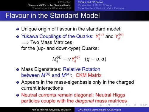 CKM Matrix Elements and CKM Angles - Theoretische Physik 1 ...