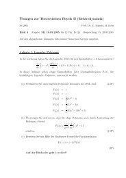 ¨Ubungen zur Theoretischen Physik II (Elektrodynamik)