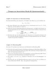 Blatt 7 - Institut fÃ¼r Theoretische Physik I