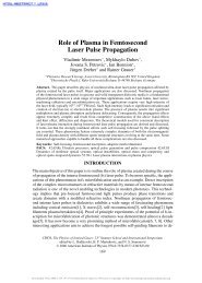 Role of Plasma in Femtosecond Laser Pulse Propagation